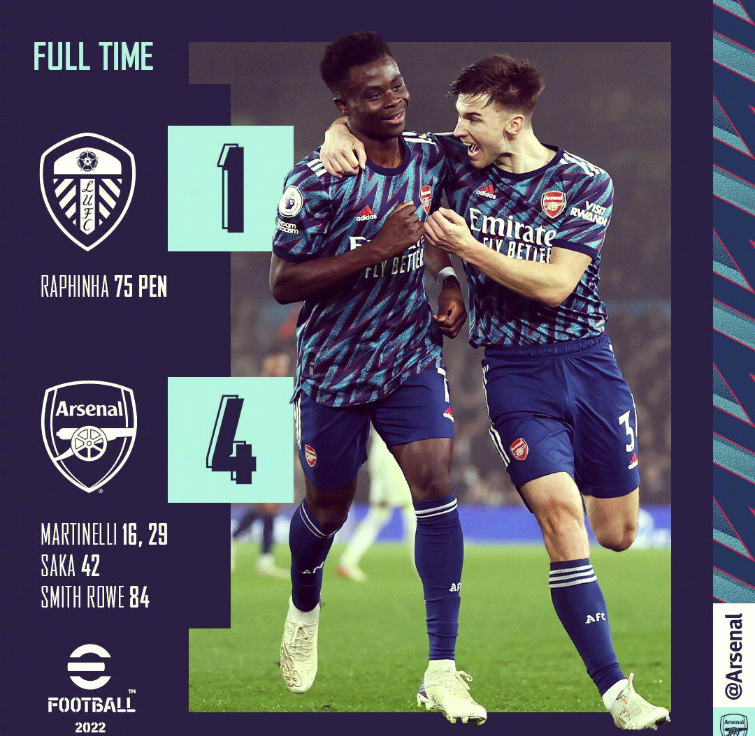 阿森纳逆袭取胜，主场保持不败